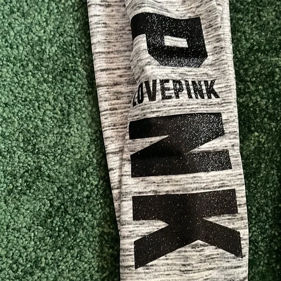 2 NWT PINK HIGH WAIST FULL LENGTH WINTER LEGGING, M, solid black & gray/white - Picture 2 of 5